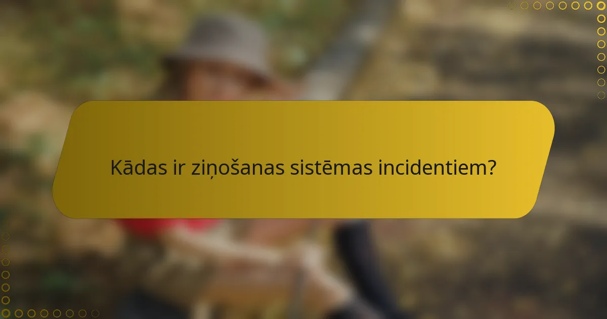 Kādas ir ziņošanas sistēmas incidentiem?